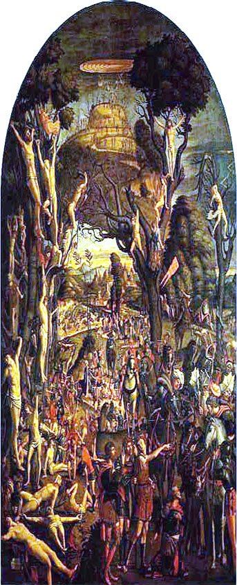 Their trail upward is marked by the crosses of the 10 thousand martyrs recently crucified there.